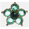 Image 2 : Vintage Green Rhinestone Pin. 1.5" x 1.5"