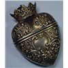 Image 1 : Vintage Signed F & B Sterling hinged heart container. Excellent Vintage cond.