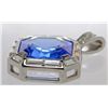 Image 2 : Nolan Miller Pendant with Large Blue Stone  and Rhinestone Accents