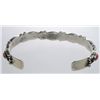 Image 3 : Vintage Native American Cuff Bracelet with bezel set red stones.