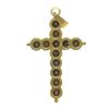 Image 2 : Vintage Gold Plated Rhinestone Cross with Green and Clear Rhinestones.
