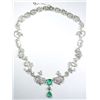 Image 1 : Circa 1870 Silver On Gold Emerald Diamond Pendant