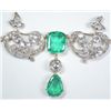 Image 2 : Circa 1870 Silver On Gold Emerald Diamond Pendant
