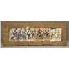 Image 1 : Purvis Young, Dancing scene, oil on wallpaper and board with carpet frame. [< 5 (lbs), 15 (in), 38 (