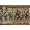 Image 3 : Purvis Young, Dancing scene, oil on wallpaper and board with carpet frame. [< 5 (lbs), 15 (in), 38 (