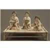 Image 1 : Exquisite Chinese Ivory carving of three women having tea.  A very rare complete set with signature 