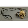 Image 1 : Early 19th Century finely carved Ivory Skull Netsuke with unknown signature and a later dated neckla