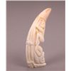 Image 1 : Baby Ivory Tooth carving of a fisherman.  1 side is erotic. [1.10 (oz),3.25 (in),0.75 (in),1.75(in)]