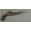 Image 4 : 19th Century Double Barrel Pin fire pistol with bayonette.  Two hidden triggers fold out when the ba