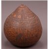 Image 2 : Antique Carved Gourd, signed Luis Cervates [4.9 (oz),5 (in),5 (in),5 (in)]