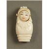 Image 2 : Rare Chinese Ivory figure with 2 carved and hand painted faces.  The face spins around. [0.2 (oz), 1