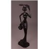 Image 2 : Bronze Sculpture Asian woman with leaf and bowl. [3 (lbs),13.5 (in),6 (in),3 (in)]
