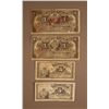 Image 1 : 1800's Collection of Cuban Peso's.  Two "Un Peso" and two "Cinco Centavos"