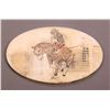 Image 1 : Horse back Rider  Scrimshaw Ivory Plaque [2 (in),3 (in),0.2 (in)]