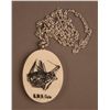 Image 1 : Ship Net Scrimshaw Ivory Pendant (Stamped Sterling) Ivory Pendant [1.8 (in),1.2 (in),0.2 (in)]