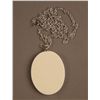 Image 2 : Ship Net Scrimshaw Ivory Pendant (Stamped Sterling) Ivory Pendant [1.8 (in),1.2 (in),0.2 (in)]