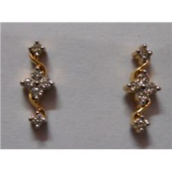 2.14g Earring of Diamond 0.22 Ctw in14kt Yellow Gold