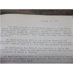 Book - 1st Meeting Hartley Office of Farmers Bank