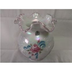 Fenton Vase - "Roses" - Handpainted