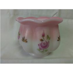 Fenton Vase - handpainted - white/pink