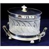Image 1 : AN OVAL EPNS BISCUIT BOX: the stand with rope twist handles, the  cover and base beaded and with...