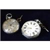 Image 1 : A GENTLEMAN'S KEY WIND SILVER FUSEE POCKET WATCH: number 30802, the  machined silver dial with se...