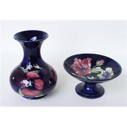 A BULBOUS MOORCROFT VASE: pansy pattern, 8" high Est.200-300...