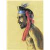 Image 1 : J P GONSALVES (20TH CENTURY) A PASTEL DRAWING: a native man, signed  and dated 1953, 16.5" x 12.2...