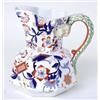 Image 1 : A KEELING & CO SNAKE HANDLED IRONSTONE JUG: octagonal, in the manner  of Masons Ironstone, 7" hig...