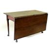 Image 1 : A GEORGIAN OAK DINING TABLE: the rectangular top with single drop  leaf, on tapering turned legs...