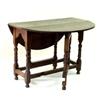 Image 1 : A 19TH CENTURY OAK D-END GATELEG TABLE: on baluster supports united  plain stretchers, on turned...