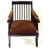 Image 1 : A REGENCY MAHOGANY LIBRARY CHAIR: with plain crest rail and slatted  back and arm supports, the a...