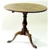 Image 1 : A GEORGIAN MAHOGANY TILT TOP TABLE: the circular top on turned pillar  support, the three splay l...