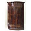 Image 1 : A GEORGIAN MAHOGANY AND STRING INLAID HANGING CORNER CUPBOARD: with  moulded cornice and frieze,...