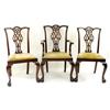 Image 1 : A SET OF EIGHT (6 + 2) CHIPPENDALE STYLE MAHOGANY DINING CHAIRS: with  shaped top rail and pierce...