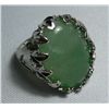 Image 1 : 75CTW JADE SILVER RING SIZE 9