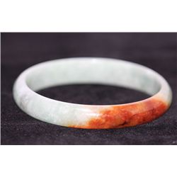 CHINESE BROWN AND WHITE JADE BANGLE