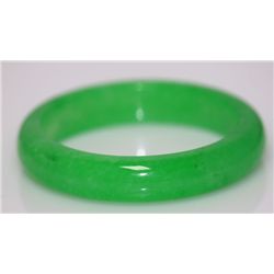 CHINESE GREEN JADE BANGLE; DIAMETER 2.5 IN