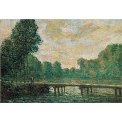 ALFRED SISLEY (1839-1899) Petit pont sur l’Orvanne signed and dated “Sisley 90” (lower right) oi...