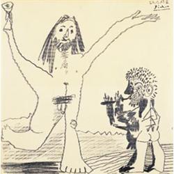 PABLO PICASSO (1881-1973) Flûtiste et homme nu signed and dated