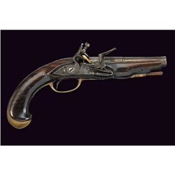 A Doglio Smooth Flintlock Pistol, lock marked