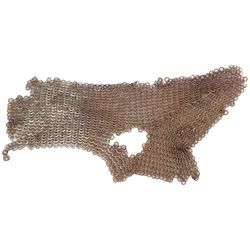 19TH CENTURY MAIL ARMOR FRAGMENT, About 16 1/2in x