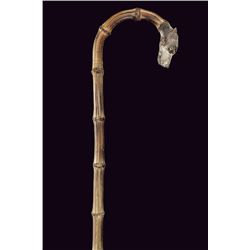 Bamboo Walking Stick Dog Head Grip