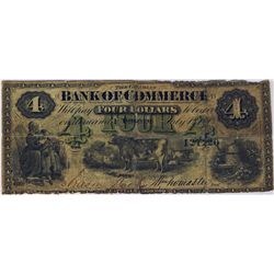 Bank of Commerce 1870 $4 CH-75-10-06 Various-McMaster Check Letter A BCS VG-10.   Repairs Minor.Cata
