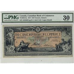 The Canadian Bank of Commerce 1917 $10 #A843055 CH-75-16-04-12a PMG VF30.Catalogue Value:  475