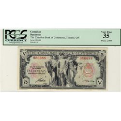 The Canadian Bank of Commerce 1935 $10 #986688 CH-85-14-04 PCGS VF35.Catalogue Value:  250