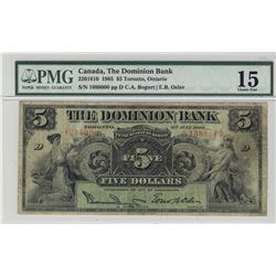 The Dominion Bank of Canada 1905 $5 #1088000 CH-220-16-10 PMG CH F15.Catalogue Value:  775