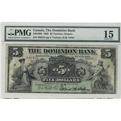 The Dominion Bank of Canada 1905 $5 #288415 CH-220-16-08 PMG CH F15.Catalogue Value:  1350
