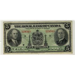 The Royal Bank of Canada 1935 $5 #529503 CH-630-18-02a.  Nice VF.Catalogue Value:  165