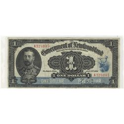 1920 $1 NF-12 Newfoundland A328045  CCCS FINE-12.Catalogue Value:  600